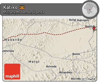 Shaded Relief 3D Map of Katiko