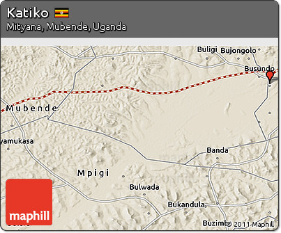 Shaded Relief 3D Map of Katiko
