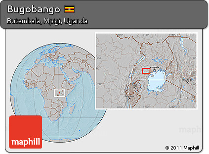 Gray Location Map of Bugobango, hill shading