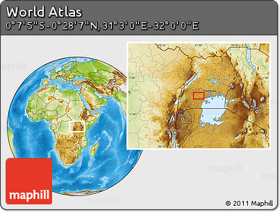 Physical Location Map of the Area around 0° 10' 31" N, 31° 31' 29" E