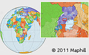 Political Location Map of the area around 0° 10' 31" N, 31° 31' 29" E