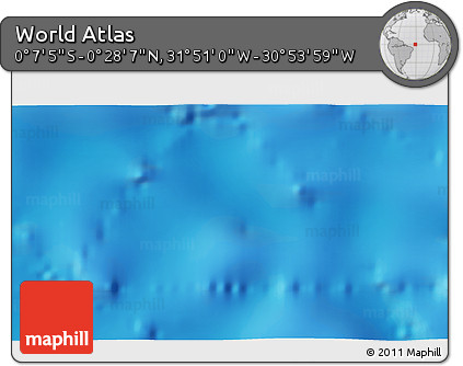 Physical 3D Map of the Area around 0° 10' 31" N, 31° 22' 30" W