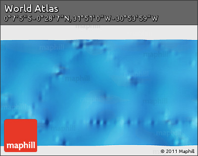 Physical 3D Map of the Area around 0° 10' 31" N, 31° 22' 30" W