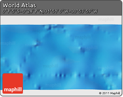 Physical 3D Map of the Area around 0° 10' 31" N, 31° 22' 30" W