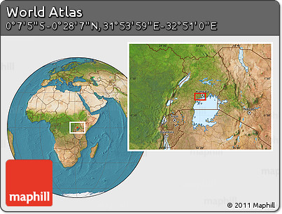 Satellite Location Map of the Area around 0° 10' 31" N, 32° 22' 30" E
