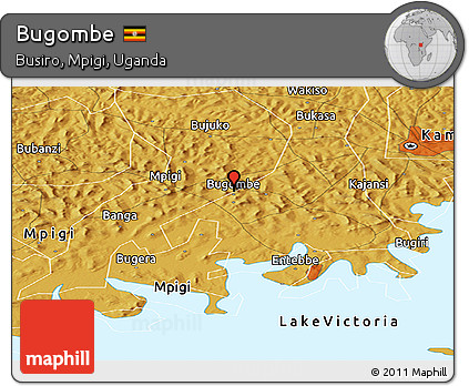 Physical Panoramic Map of Bugombe