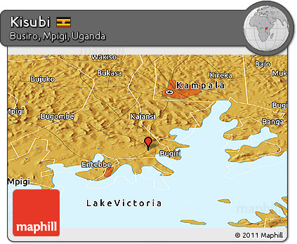 Physical Panoramic Map of Kisubi