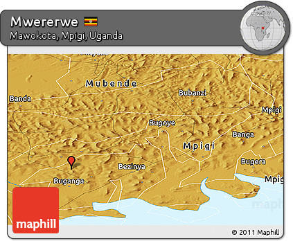 Physical Panoramic Map of Mwererwe