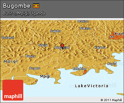 Physical Panoramic Map of Bugombe