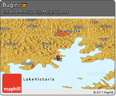 Physical Panoramic Map of Bugiri
