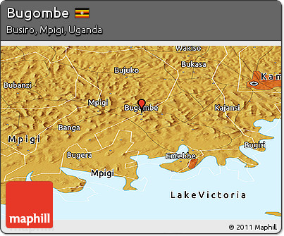 Physical Panoramic Map of Bugombe