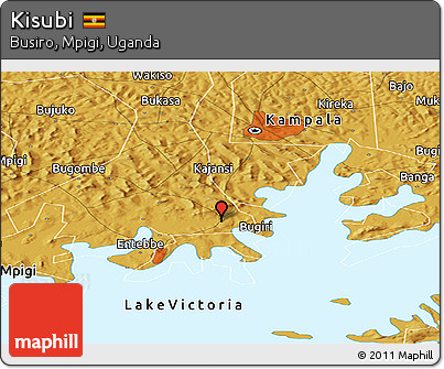 Physical Panoramic Map of Kisubi