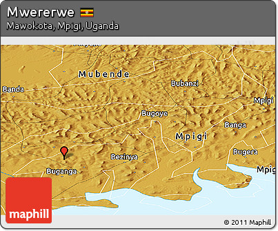 Physical Panoramic Map of Mwererwe