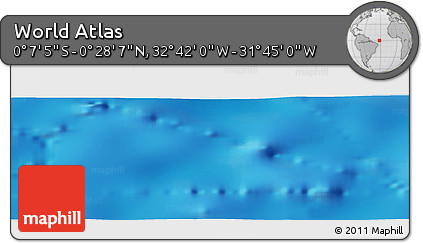 Shaded Relief Panoramic Map of the Area around 0° 10' 31" N, 32° 13' 30" W