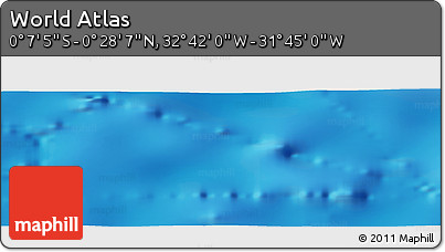 Shaded Relief Panoramic Map of the Area around 0° 10' 31" N, 32° 13' 30" W