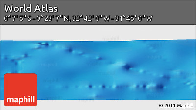 Shaded Relief Panoramic Map of the Area around 0° 10' 31" N, 32° 13' 30" W