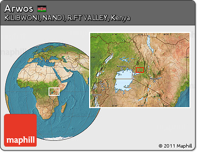 Satellite Location Map of Arwos