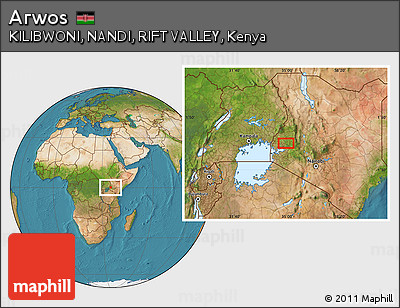 Satellite Location Map of Arwos