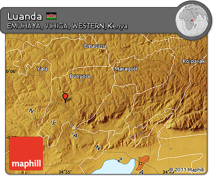 Physical Map of Luanda