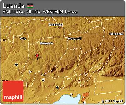 Physical Map of Luanda
