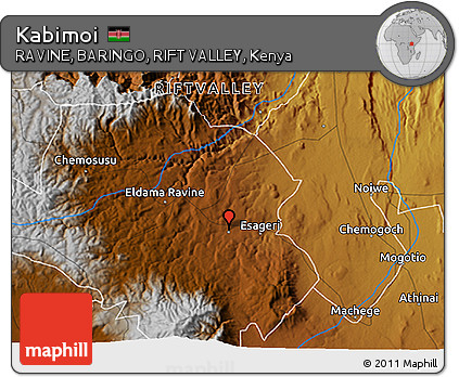Physical 3D Map of Kabimoi