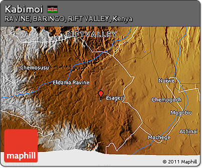 Physical 3D Map of Kabimoi