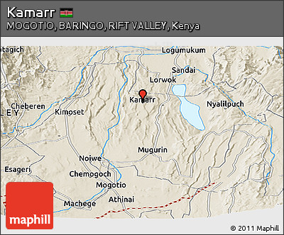 Shaded Relief Panoramic Map of Kamarr
