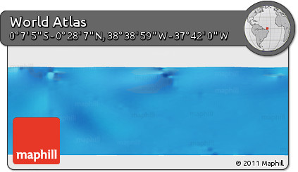 Shaded Relief Panoramic Map of the Area around 0° 10' 31" N, 38° 10' 29" W