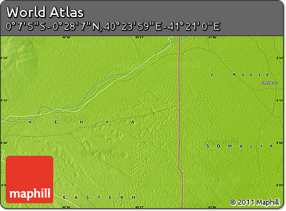 Physical Map of the Area around 0° 10' 31" N, 40° 52' 30" E
