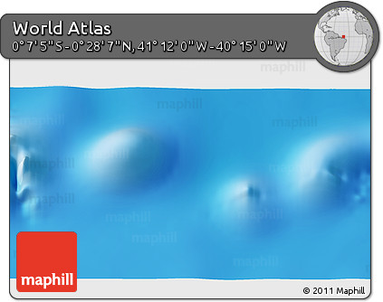 Physical 3D Map of the Area around 0° 10' 31" N, 40° 43' 30" W