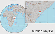 Gray Location Map of the area around 0° 10' 31" N, 41° 43' 30" E