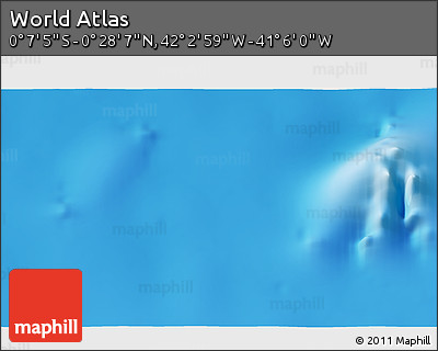 Physical 3D Map of the Area around 0° 10' 31" N, 41° 34' 30" W