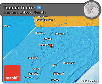 Political 3D Map of Tuunni Toorre