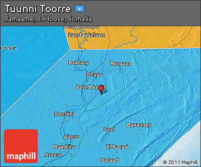 Political 3D Map of Tuunni Toorre
