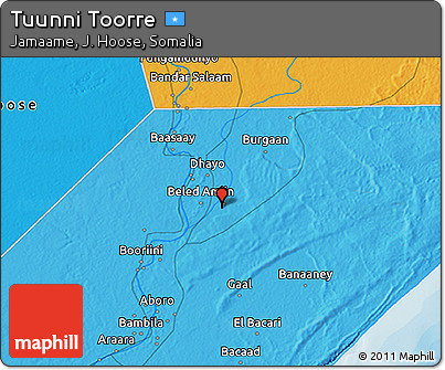 Political 3D Map of Tuunni Toorre