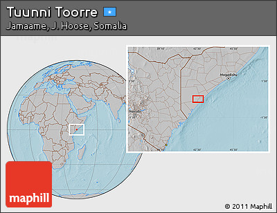 Gray Location Map of Tuunni Toorre, hill shading