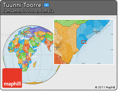 Political Location Map of Tuunni Toorre