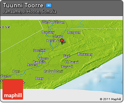 Physical Panoramic Map of Tuunni Toorre