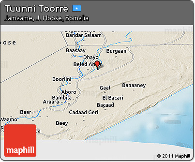 Shaded Relief Panoramic Map of Tuunni Toorre