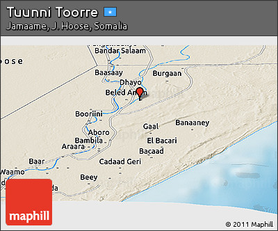 Shaded Relief Panoramic Map of Tuunni Toorre