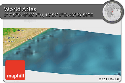 Satellite Panoramic Map of the Area around 0° 10' 31" N, 43° 25' 29" E