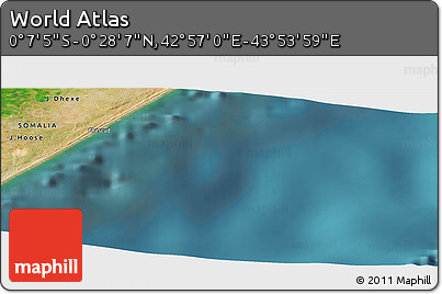 Satellite Panoramic Map of the Area around 0° 10' 31" N, 43° 25' 29" E