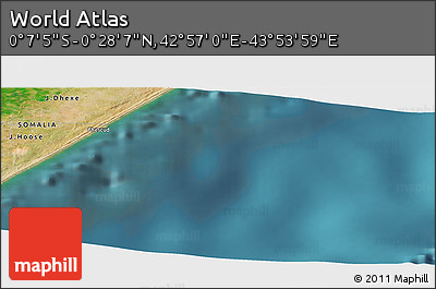 Satellite Panoramic Map of the Area around 0° 10' 31" N, 43° 25' 29" E