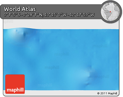 Physical 3D Map of the Area around 0° 10' 31" N, 43° 16' 29" W