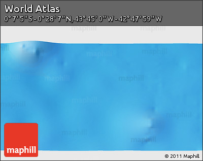 Physical 3D Map of the Area around 0° 10' 31" N, 43° 16' 29" W