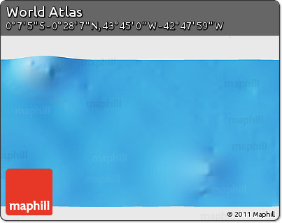 Physical 3D Map of the Area around 0° 10' 31" N, 43° 16' 29" W