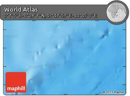 Physical Map of the Area around 0° 10' 31" N, 44° 16' 29" E
