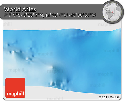 Physical 3D Map of the Area around 0° 10' 31" N, 44° 7' 30" W