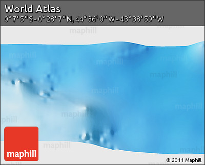 Physical 3D Map of the Area around 0° 10' 31" N, 44° 7' 30" W