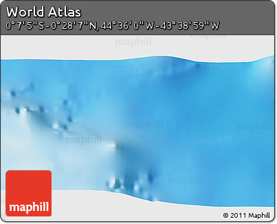 Physical 3D Map of the Area around 0° 10' 31" N, 44° 7' 30" W